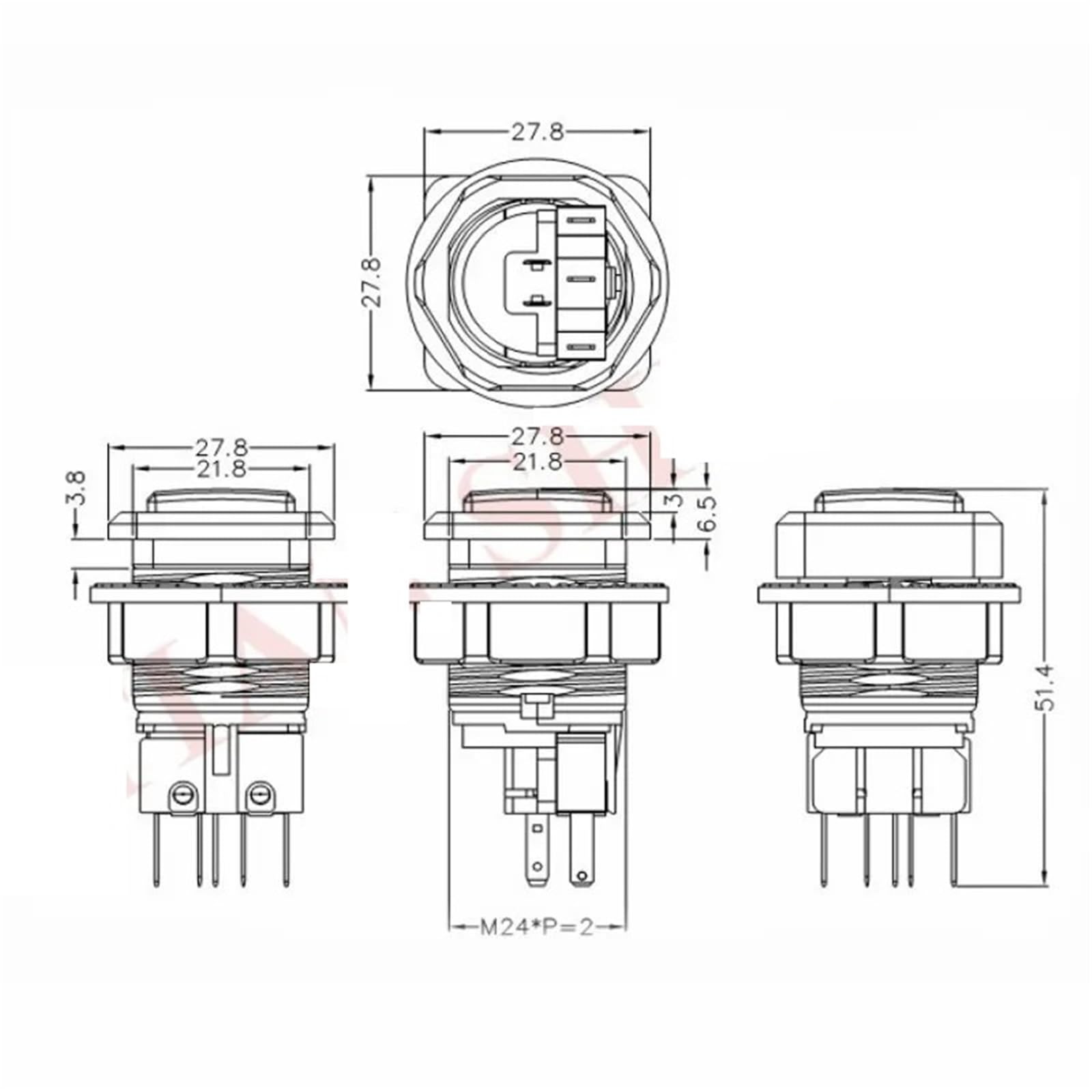 50 Pezzi/Lotto Personalizzati 27 * 27 MM Piccolo Quadrato Illuminato Pulsante Momentaneo A LED con Microinterruttori per Macchina da Gioco Arcade