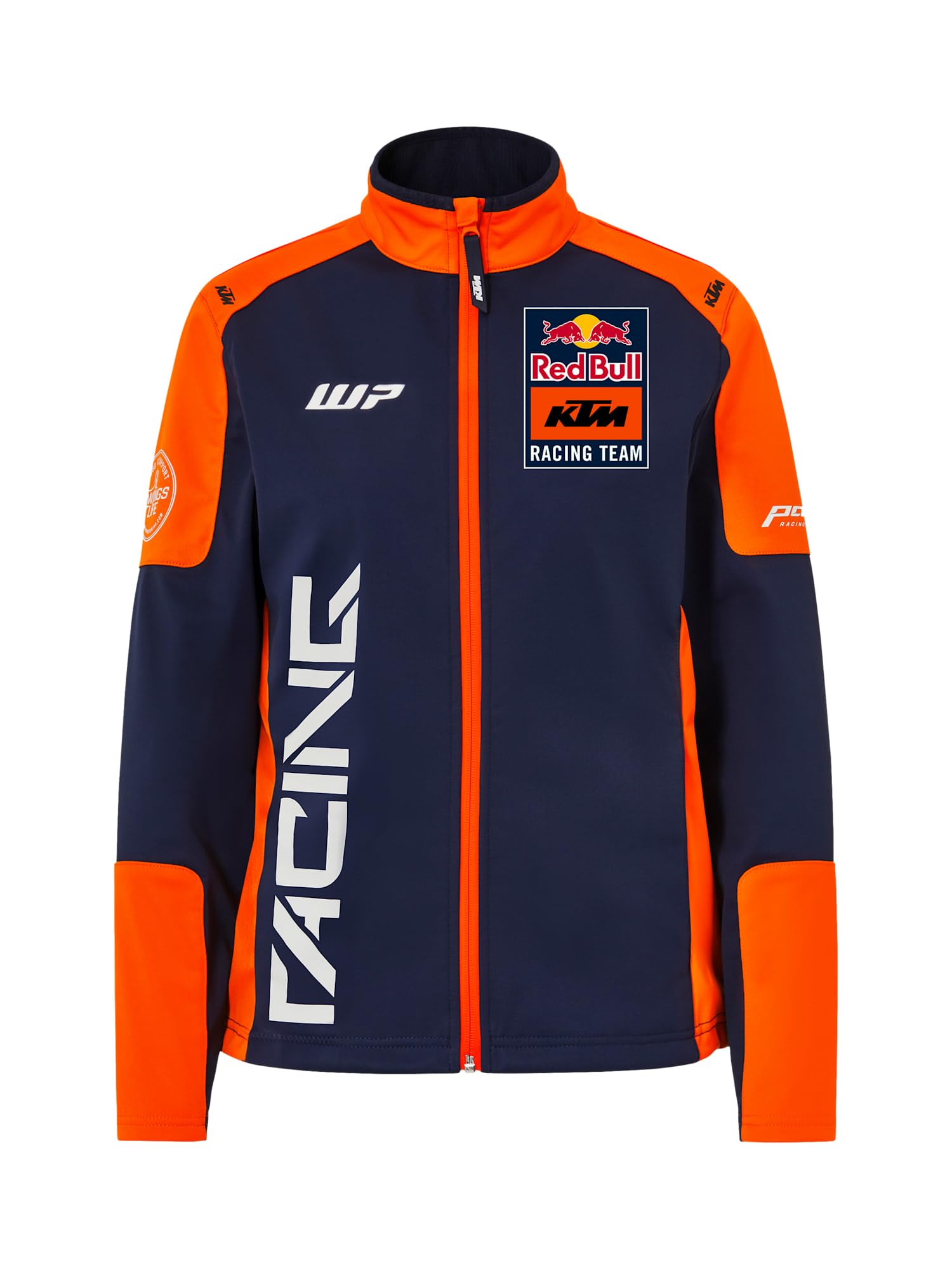 Red Bull ENERGY WEAR RB KTM Racing Replica Softshelljacke Damen Blau/Orange | Offizieller MotoGP Fanartikel - 100% Polyester - Rückenflock - Wasserabweisend - Windabweisend - 4-Wege-Dehnung - Motorsport