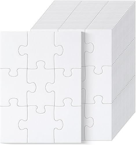 Miniatura 30 de Mr. Pen Rompecabezas en blanco - Paquete de 8, 28 piezas/paquete, 5.5 x 8.1 pulgadas, blanco, rompecabezas en blanco para dibujar