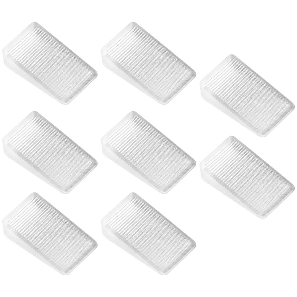 Hugede Clear 8 Pcs Table Shims Furniture Level Wedges Plastic Table Wedges Furniture Leveling Shims Table Toilet Shims For Home 2.8X4.8x1cm