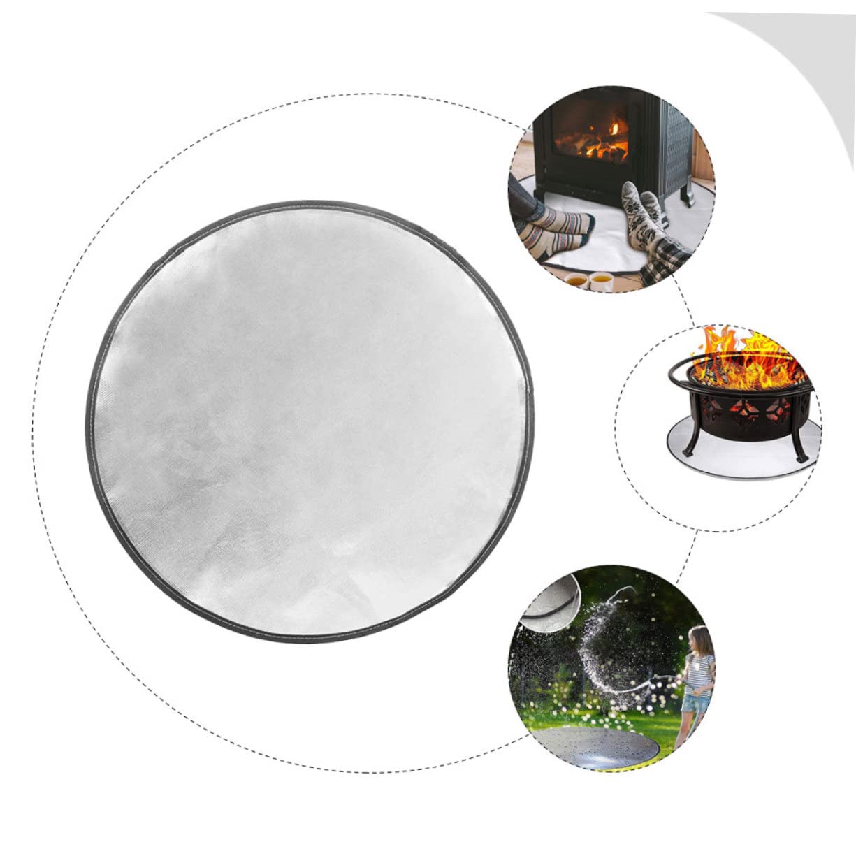 ABOOFAN Tapis De Foyer Déflecteur De Chaleur pour Terrasse Barbecue Et Gazon Tapis De Protection Isolant Extérieur