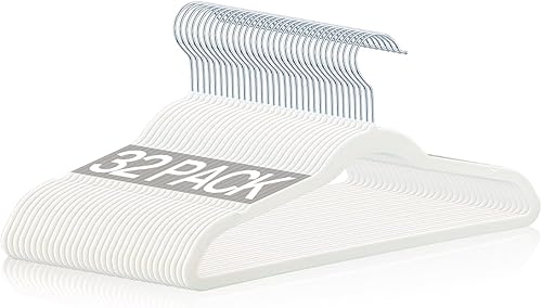 Monicent Perchas de terciopelo para niños de 14 pulgadas, paquete de 32 perchas antideslizantes de fieltro para niños, perchas de ropa resistentes