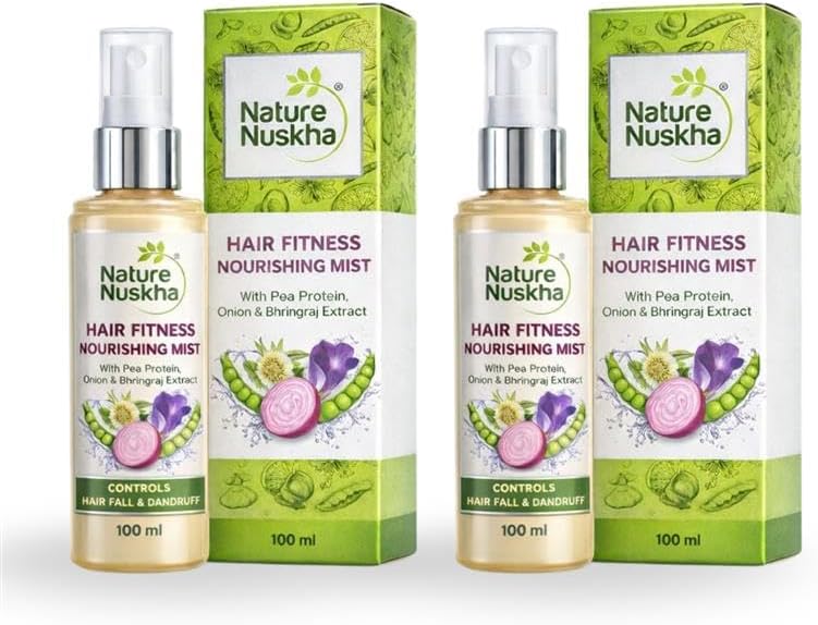 Hair Nourishing Mist Anti Hair Fall & Dandruff Control Spray | Clinically Tested | For Men & Women | With Pea Protein, Onion, Bhringraj & Niacinamide | Non-Sticky Herbal Plant Extract Formula (100 ml (Pack of 2))