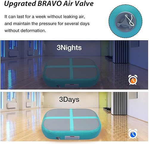 Miniatura 5 de PPXIA Colchoneta inflable de gimnasia con rodillo de aire, con bomba para entrenamiento de yoga, animadoras, uso doméstico