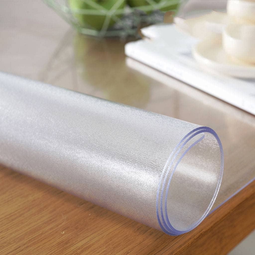 (similar ) Clear Table Protector Crystal PVC Tablecloth Clear Vinyl Plastic Thicken Weatherproof Heavy Duty Desk Protector Pad Rectangle Table Cover
