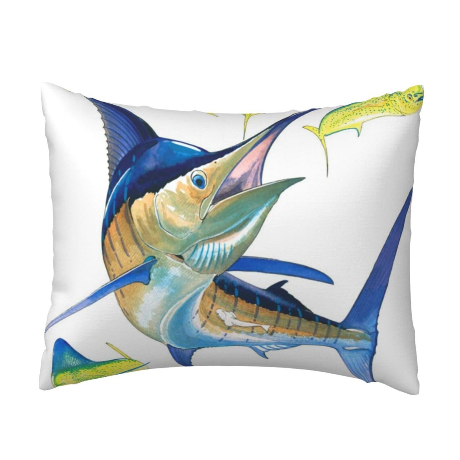 WSHFFILO Fish art printed Pillow Case 20x26in Decorative pillowcase Throw Pillow Cover