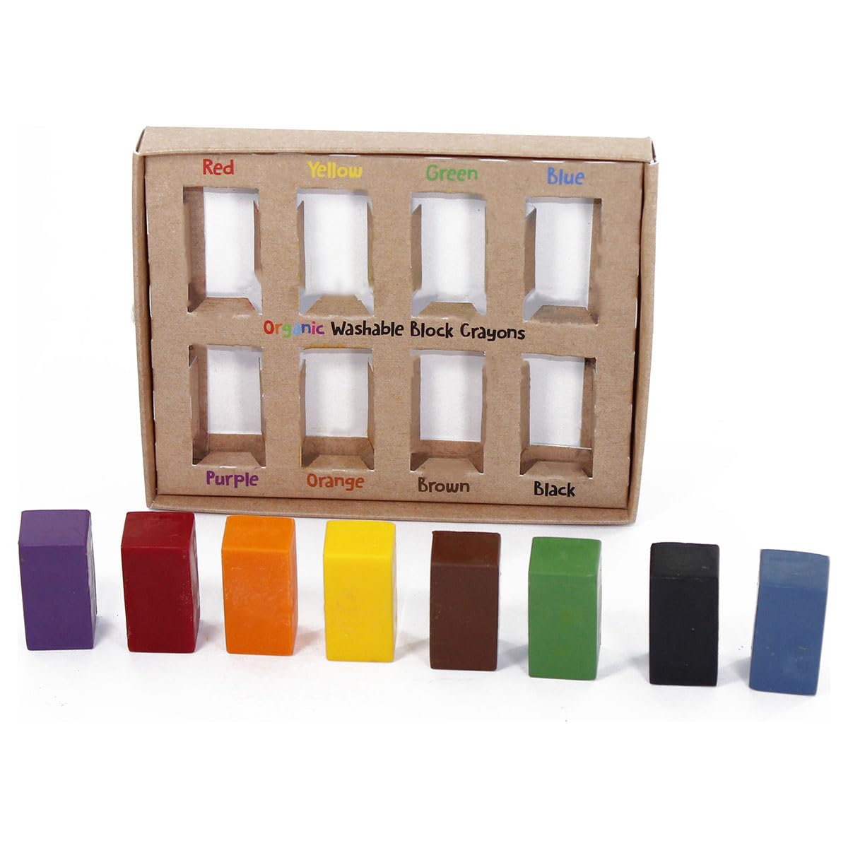 Booghe Washable Block Crayons, Organic Non-Toxic Toddler Crayons, Easy to Hold, Nature Friendly - Image 2