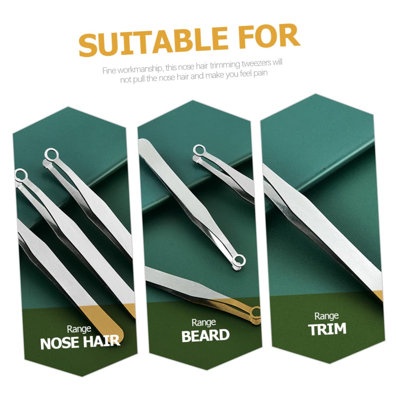 PACKOVE 1 set Nose Hair Tweezers with Case Precision Grooming Tool for Men Safe Tip Design for Easy Nose Hair Trimming Lightweight and Portable