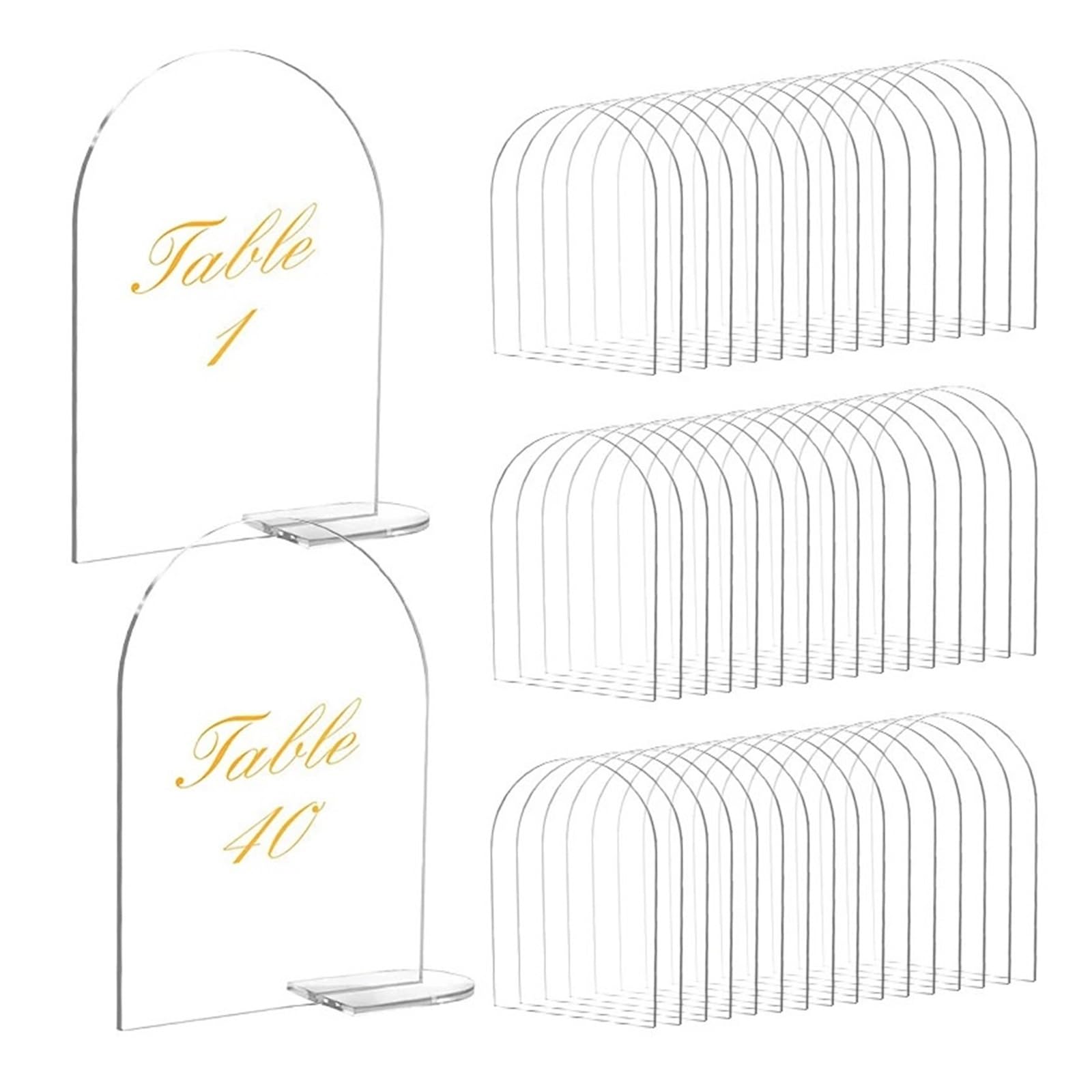 Tischnummernhalter 10/20 Stück klarer Schilderbogen mit Ständer, blanko, Namensschilder for Gäste, Tischnummernhalter for Hochzeiten, Dekorationszubehör, DIY-Platzkarte(20pcs)