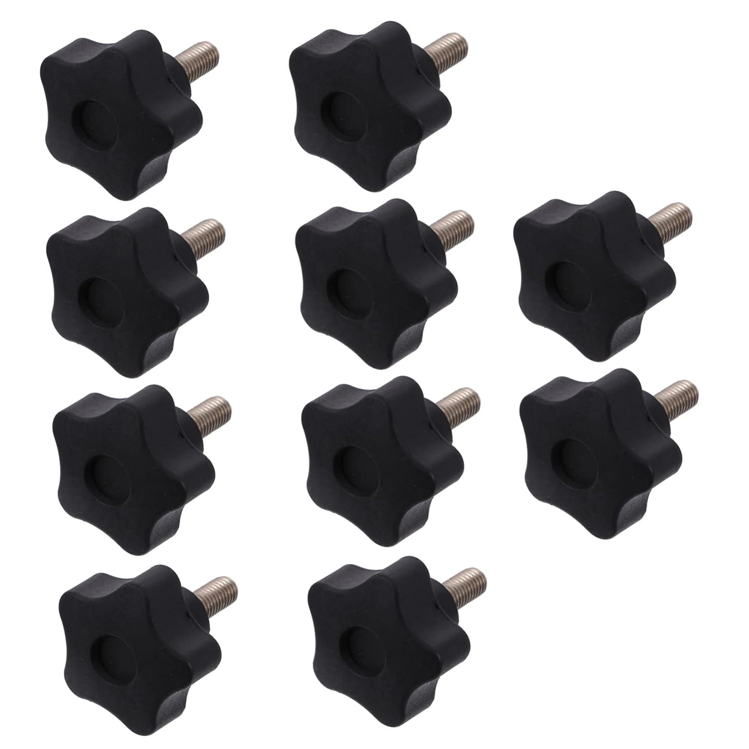 LIFKOME 10Pcs Male Thread Star Knobs Grip Clamping Screws for Machinery Lathe Hand Tightening Replacement