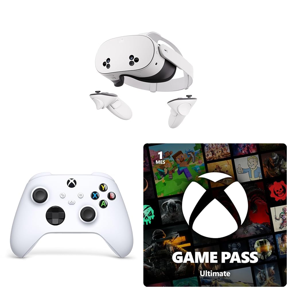 Meta Quest 3S 128 GB + Mando Xbox Robot White + 1 Mes de Game Pass Ultimate