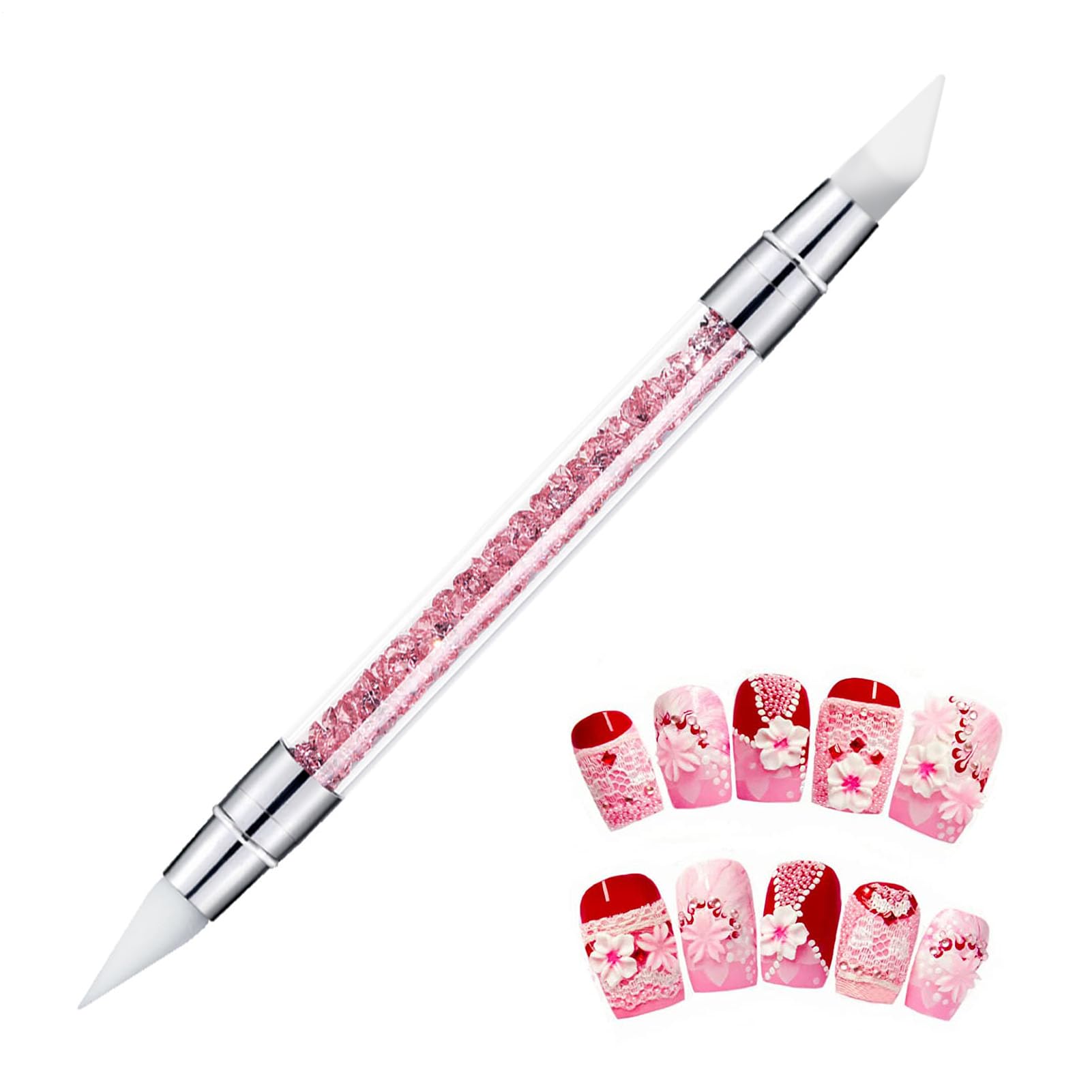 Pennelli In Silicone Per Unghie, Silicone nail arts Sculpture Pen, Pennelli In nail arts Con Due Punte Pennello, Pennelli In nail arts Gel Scultura Penna Per Unghie In Gel Strumenti Per nail arts