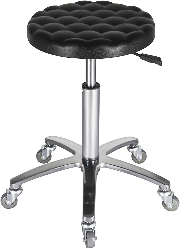 Adjustable Lab Stool Swivel Chairs For Class Laboratory Massage Spa Salon Bar with Wheels,Metal Plated Frame,Rolling Hydraulic (Black)