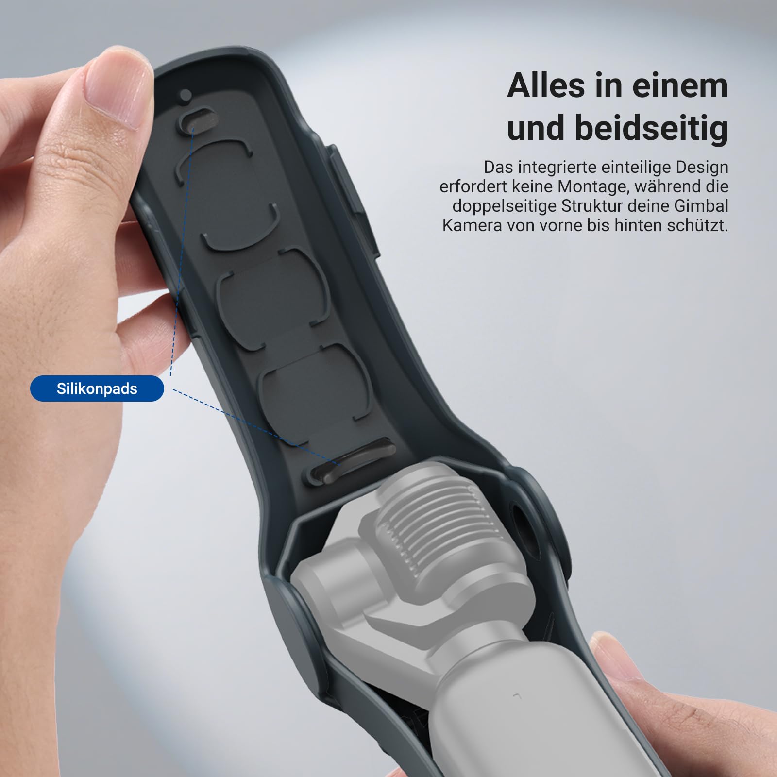 NEEWER Schutzhülle kompatibel mit DJI Osmo Pocket 4/3 & Xtra Muse, Reiseschutzhülle für Action Kamera Zubehör mit Filterfächern & Handgelenkband, AC088 (Dunkelgrau)