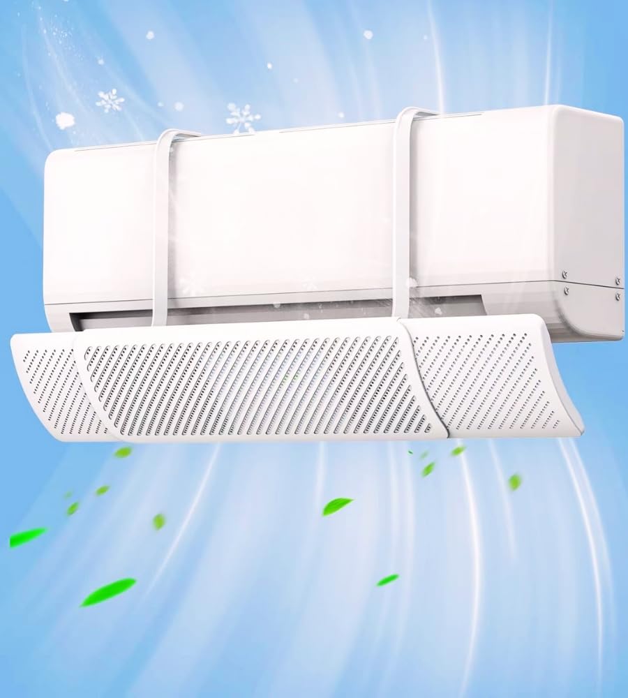 Deflettore Condizionatore Universale, Regolabile 52-97 cm, Angolo Regolabile, Anti Diretto Blowing, Deflettore aria Fredda Condizionata per Casa Ufficio