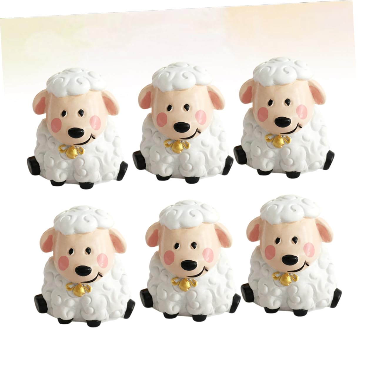 Amosfun Décoration de Gâteau d'anniversaire Mouton en Résine 6 Pièces