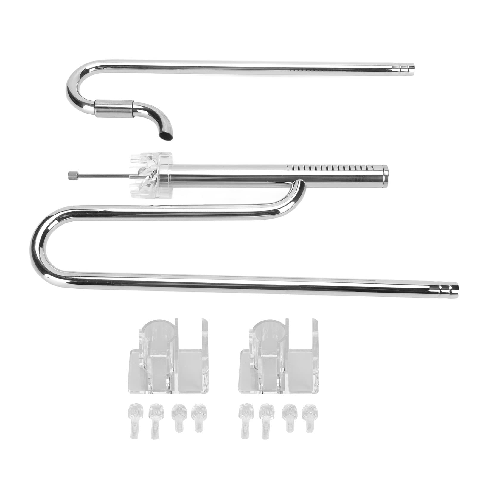 Fockety Seerosenrohr, Edelstahl Acryl rostfrei Abnehmbarer Boden leicht einstellbar 360 Grad drehbar Metall Lily Pipe leicht zu reinigen Lily Pipe Oberfläche Skimmer (16mm/0.63in)