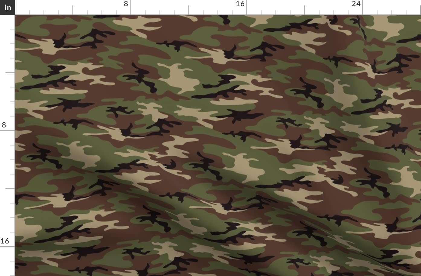 Spoonflower Fabric - Camo Camouflage Green Brown Hunting Military Fatigues Male Man Combat Printed on Organic Cotton Sateen Fabric by The Yard - Sewing Quilting Apparel Home Decor