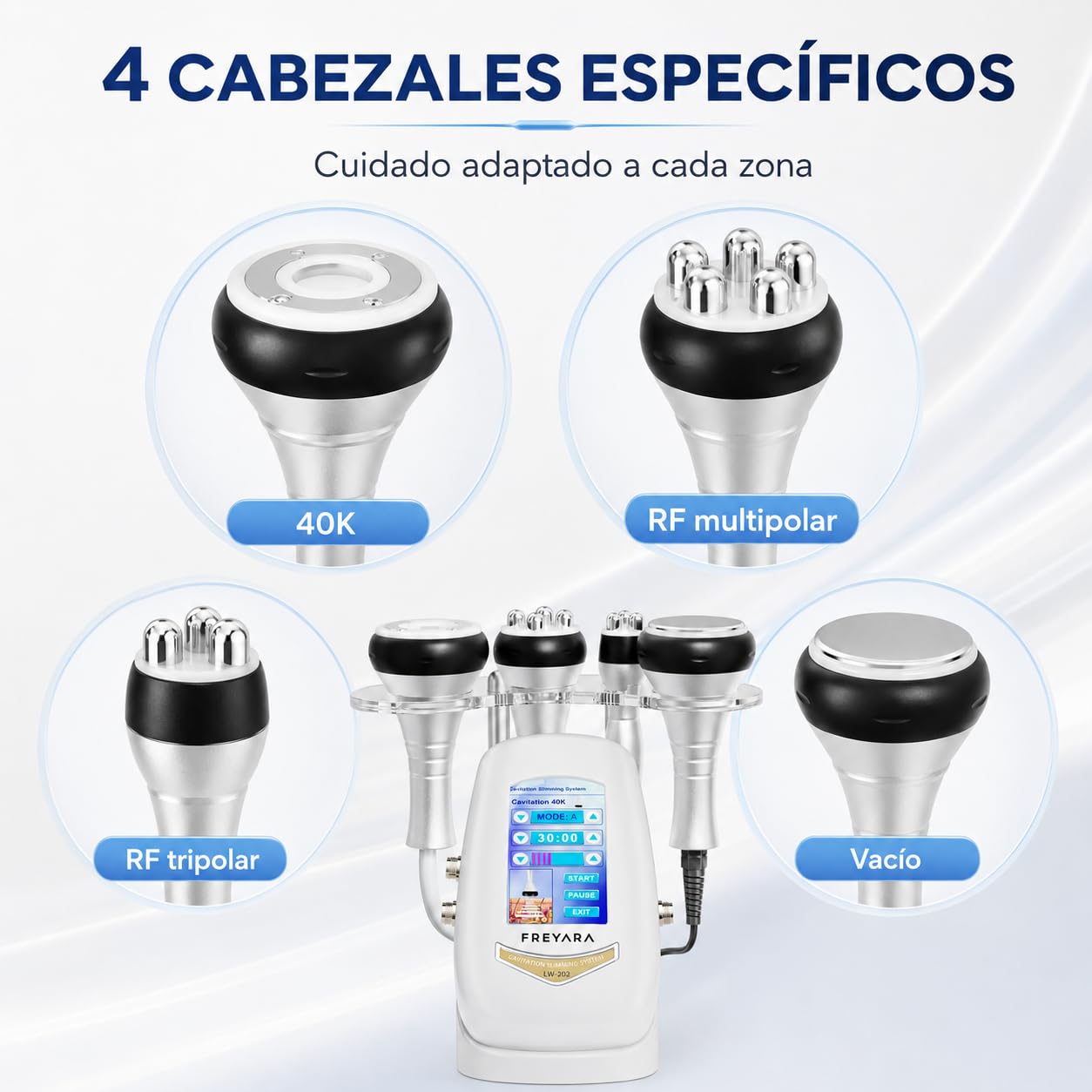Freyara 4-in-1 40K Ultrasonic Radio Macchina Cavitazione Radiofrequenza Dispositivo Bellezza Corpo Viso Braccia Vita Pancia Gambe