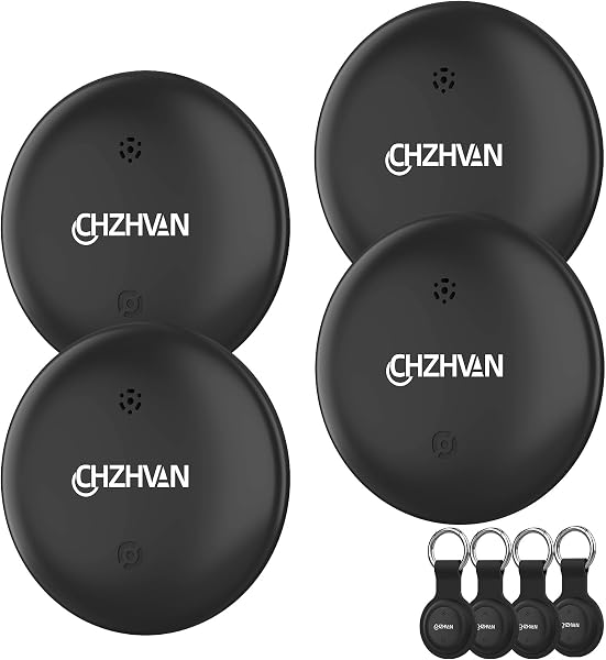 Android Smart Tracker Tag,Google Localizador Funciona con Find Hub App (SÓLO Android),Bluetooth Key Finder para Llaves,Bolsas,Equipaje,Mascotas y Mochila,Impermeable IP67,Batería Reemplazable,4 Negro - 1