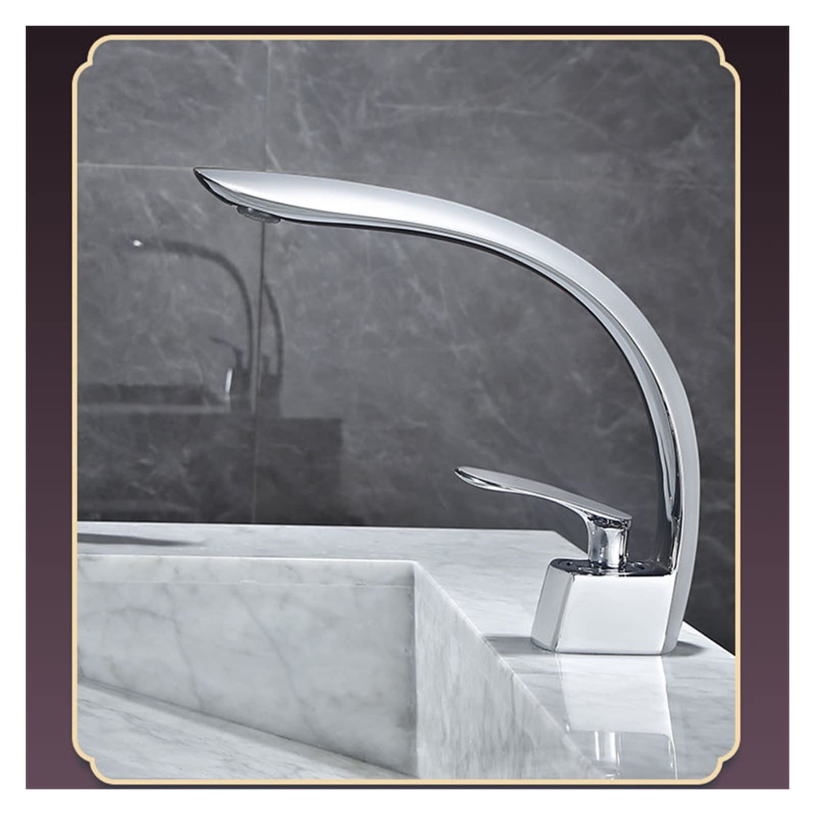 Grifo monomando de lavabo en latón macizo para agua fría y caliente acabado cromo