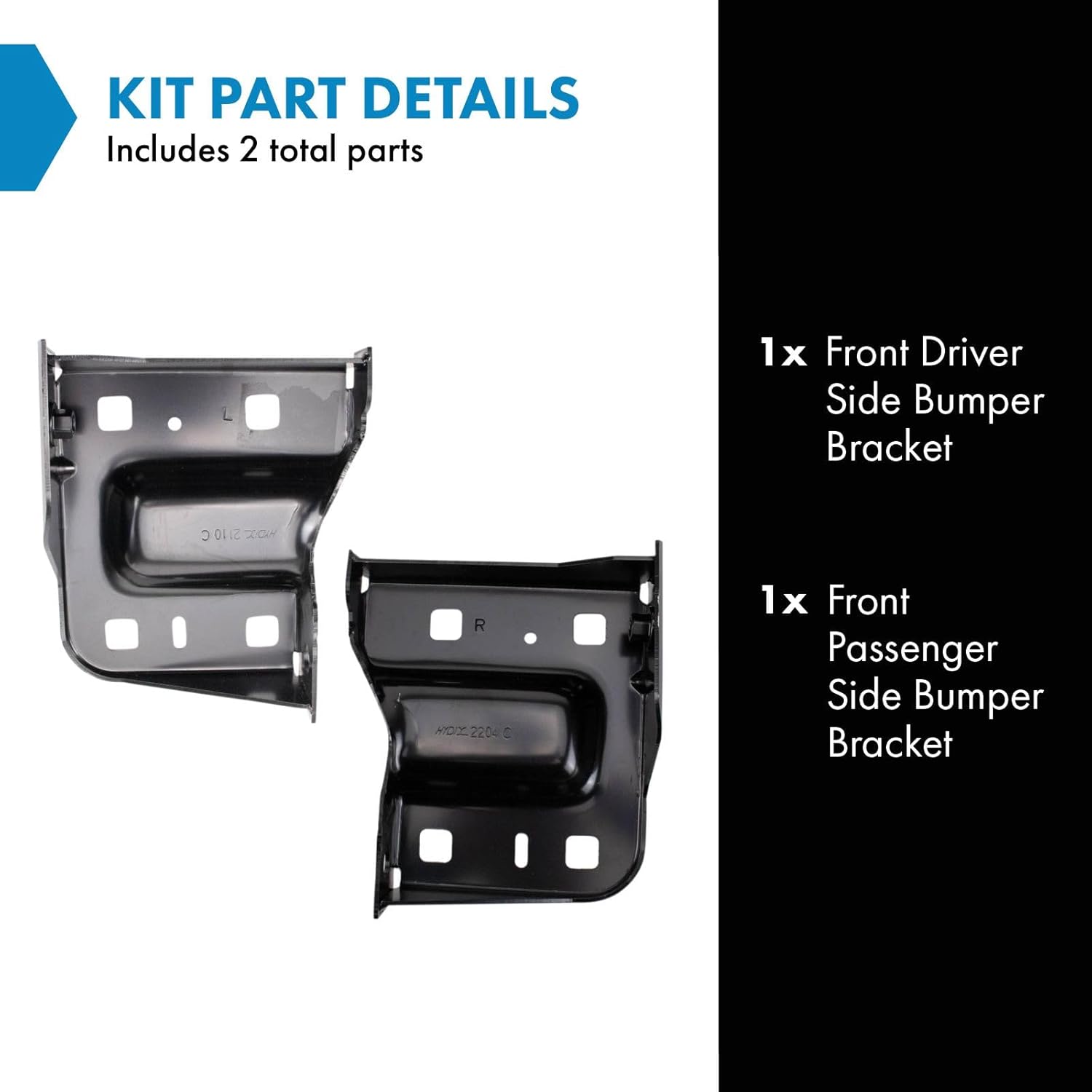 TRQ Front Bumper Bracket Set Compatible with 2015-2019 Chevrolet Silverado 2500 HD Silverado 3500 HD GMC Sierra 2500 HD Sierra 3500 HD GM1062112 GM1063112