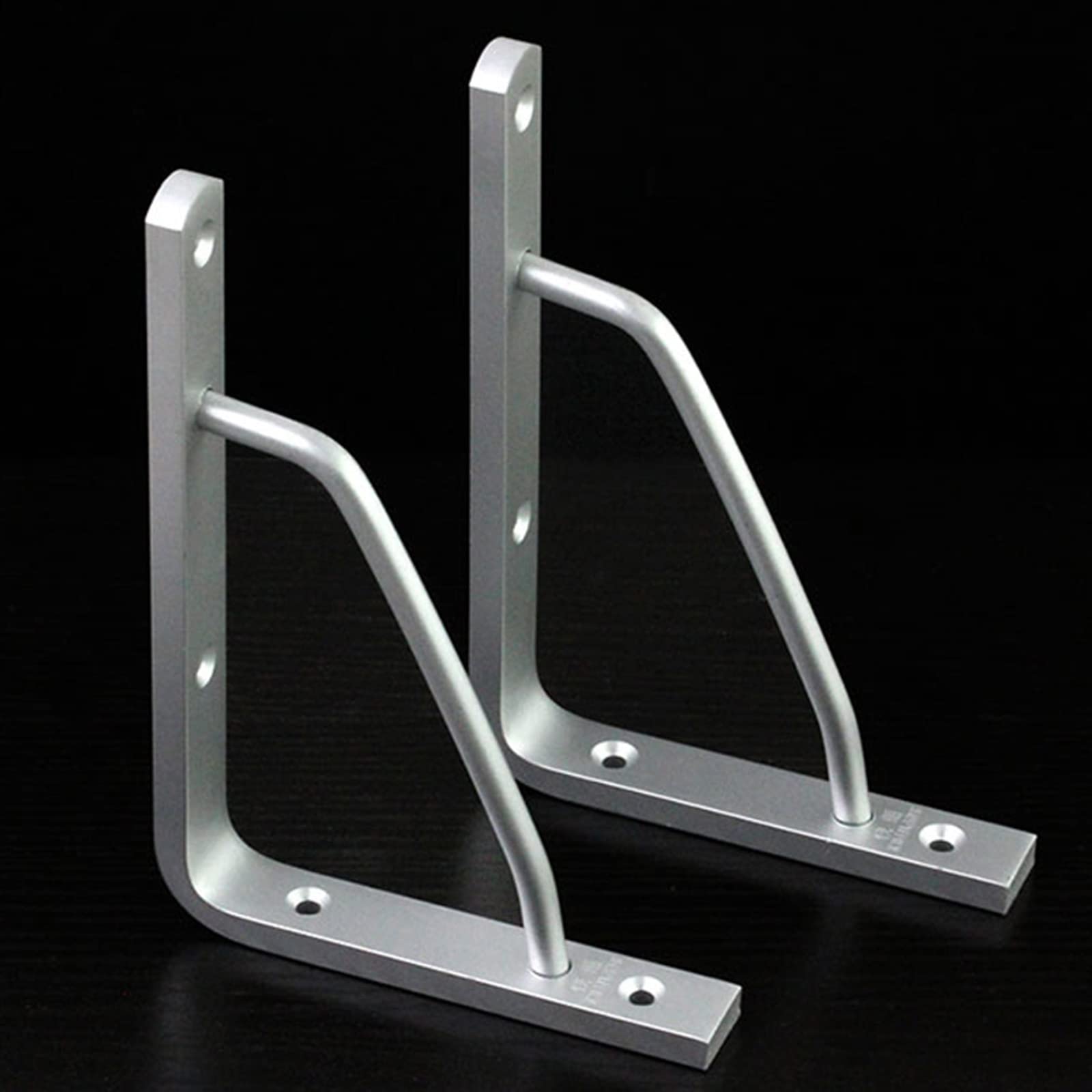Soportes Estante Plateados,Soporte Estanteria Flotantes(Pcs2),Esquina Soporte Metal,Aleación de Aluminio Sólido,Anticorrosión+Antióxido,Tornillo,400 * 215mm