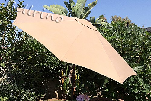 BELLRINO DECOR Replacement Light Coffee/Tan Strong & Thick Umbrella Canopy for 9ft 6