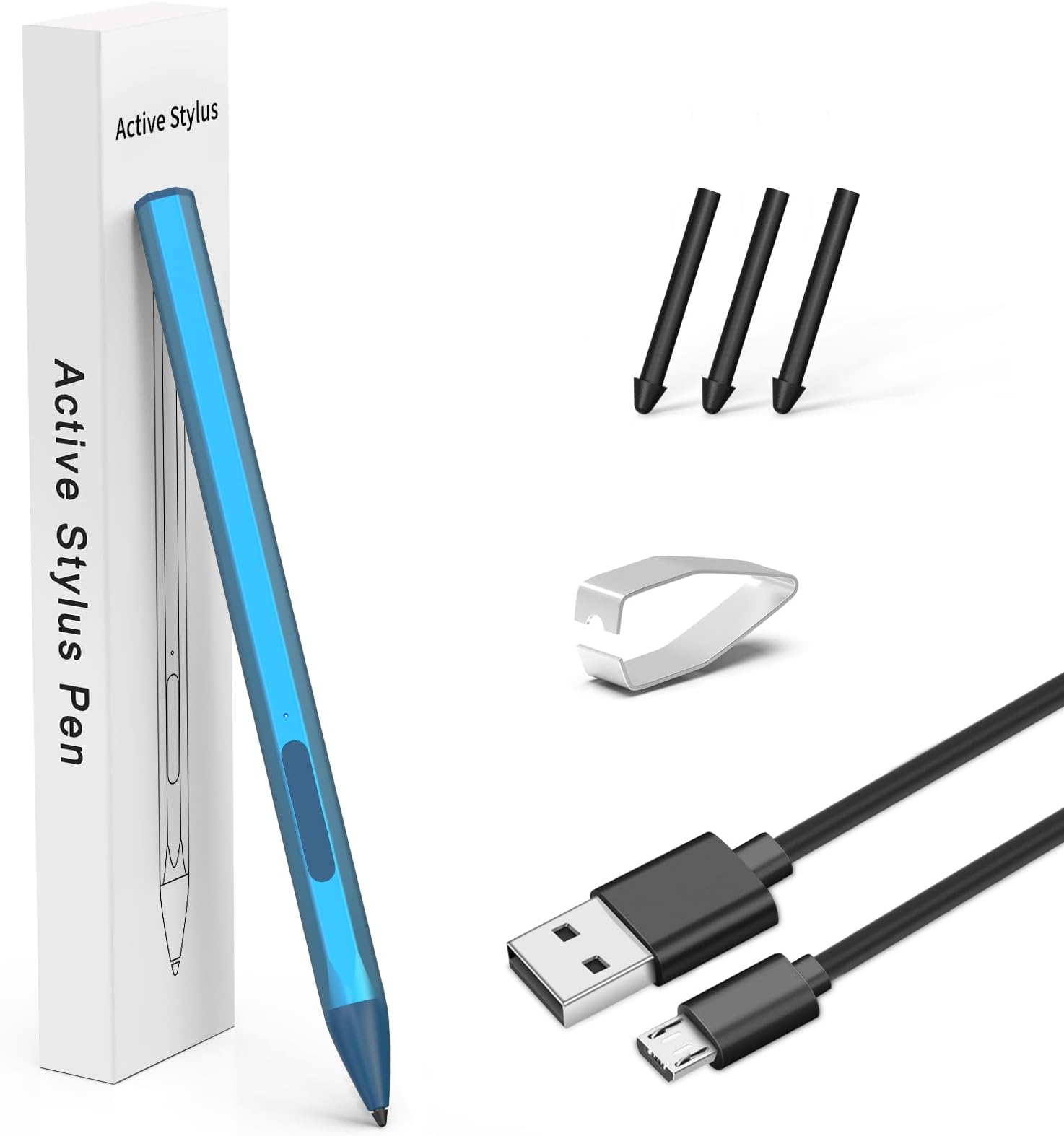 Stylus for HP Envy X360 Pavilion x360 Specter X360 Spectre x2 Envy x2 Touchscreen Laptop Rechargeable MPP 2.0 Tilt Pencil 4096 Pressure Sensitivity Using The Microsoft MPP Protocol, Blue