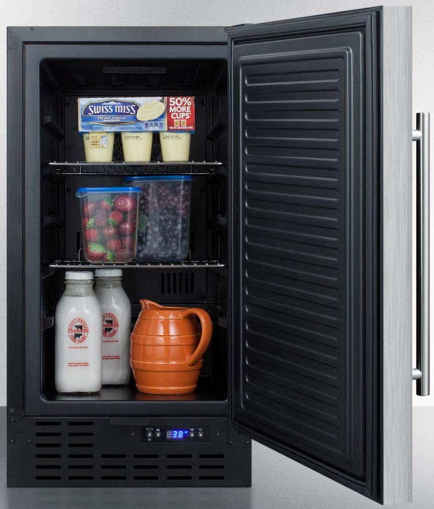 Summit Appliance Ff1843bssada ADA Compliant 18" Wide Built-In Undercounter All-Refrigerator With Stainless Steel Door, Black Cabinet, Digital Thermostat, Automatic Defrost And Front Lock on Fridge.com - View 4
