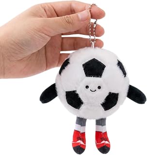 Soccer Keychain Gift Plush Bag Charm Soft Stuffed Football Key Ring Backpack Accessories Cute Sports Keychain Pendant