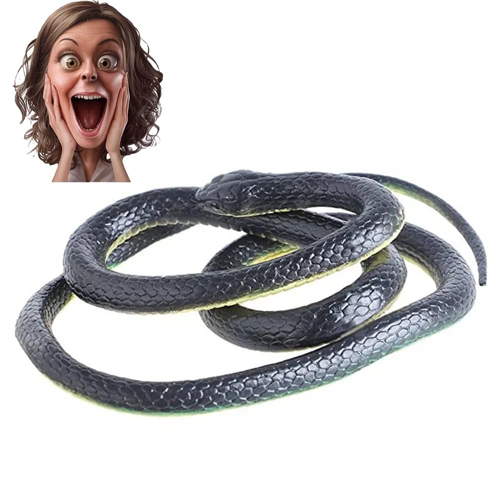 Realistyczna gumowa zabawka symulacyjna wąż - fałszywy python do żartu, Halloween - duży, miękki model