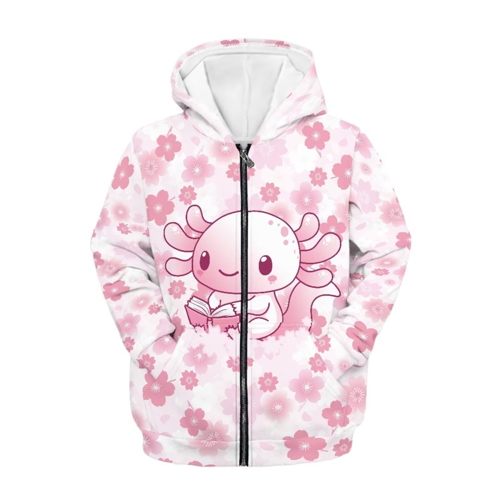 Zipper Hoodie for Kids Full Zip Up Sweatshirt Active Coat Hooded Pullover with Pockets Size 6-16 Boys Girls