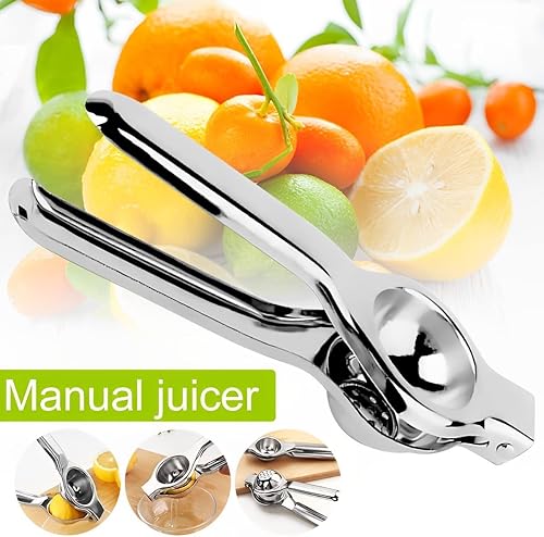 Miniatura 9 de Exprimidor de limón de acero inoxidable, prensa manual de limón, exprimidor de limón de mano, prensa de cítricos de metal, mini herramienta portátil
