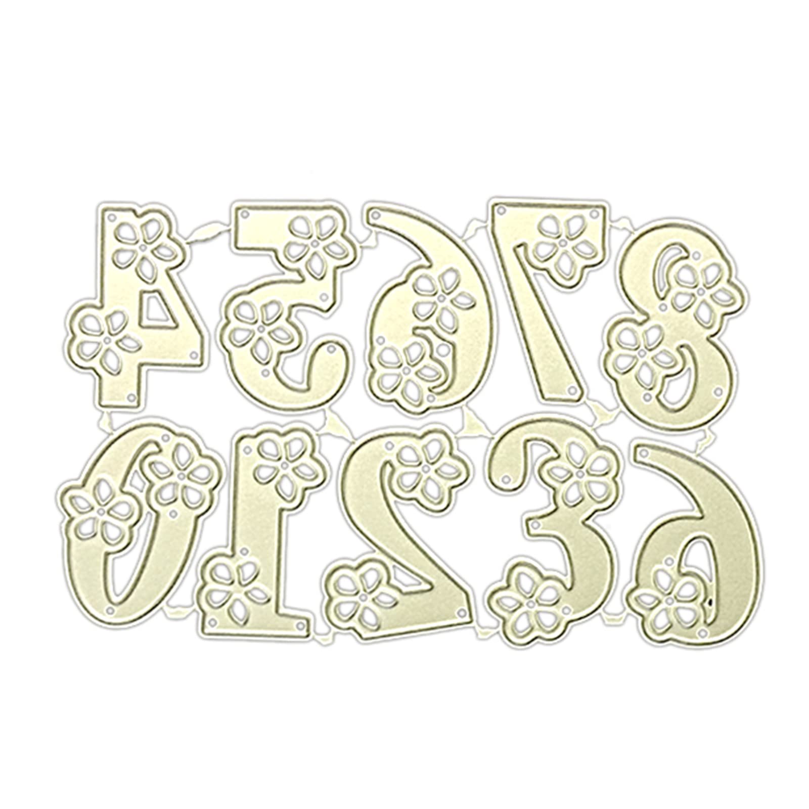 Xagmodshn Multicolor Number Die Cut Stencils Heavy Duty Carbon Steel Cutting Dies Scrapbooking Embossing Paper Dies For Card Making Cutting