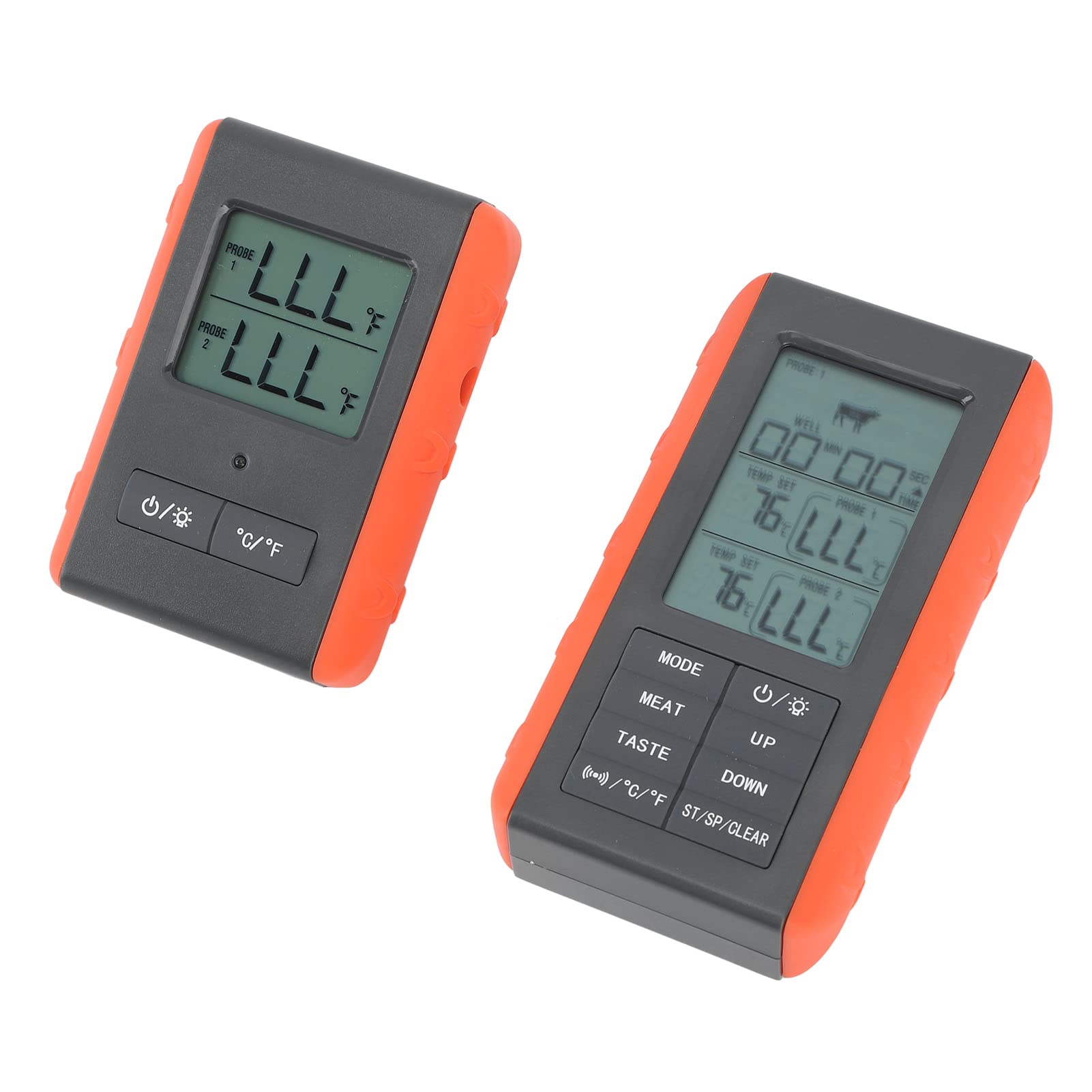 Termómetro inalámbrico para barbacoa con doble sonda para cocinar carne, alarma de temperatura, pantalla digital HTN