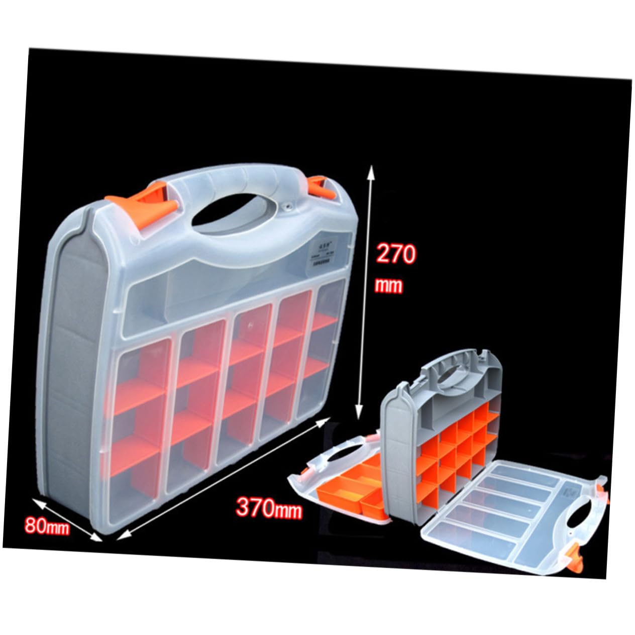 DOITOOL Boîte De Rangement Plastique Organisateur Portable pour Composants Électroniques avec Séparateurs Réglables