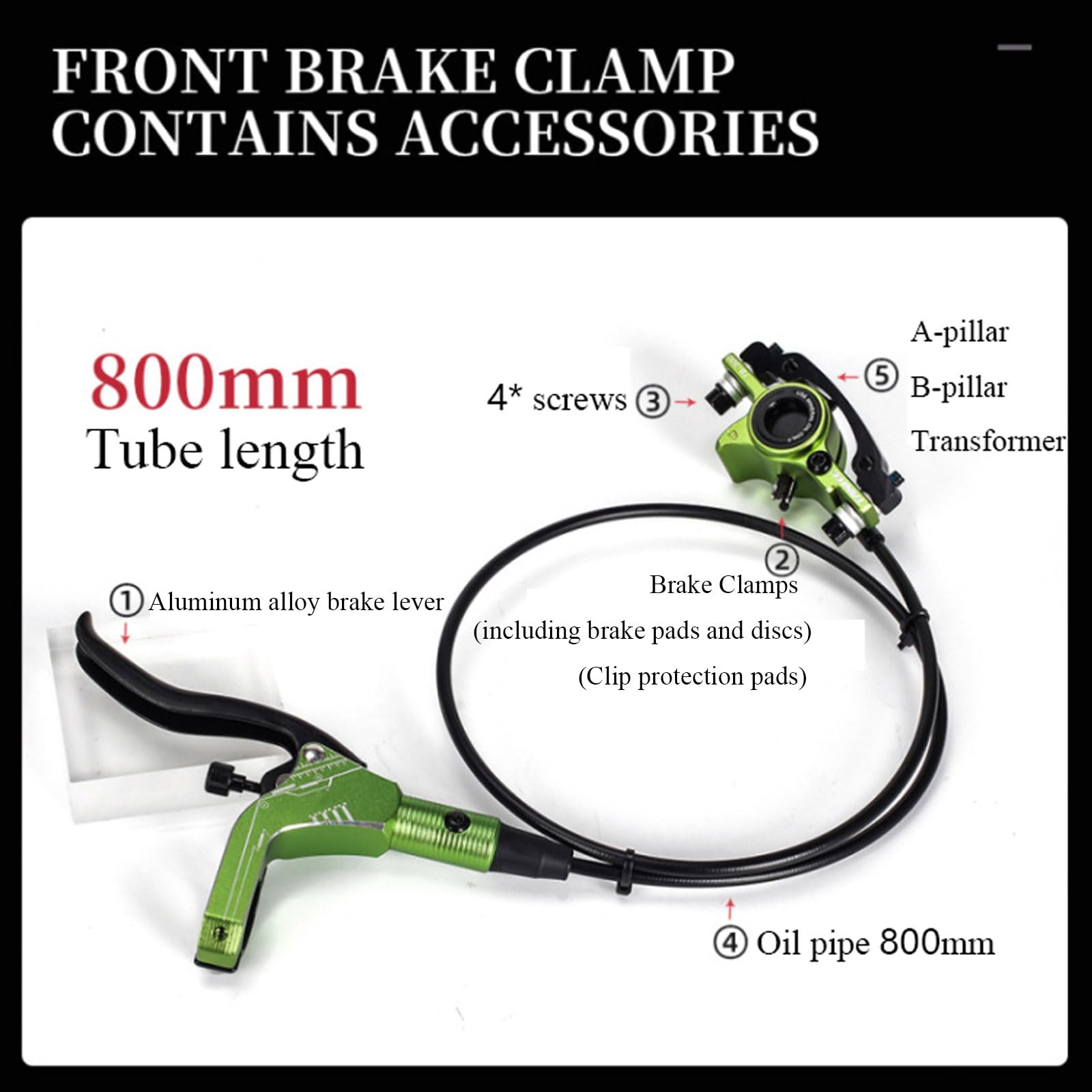 Juego de Frenos de Disco hidráulicos for Bicicletas de montaña: 1 par de Frenos Delanteros y Traseros MTB con rotores de 160 mm