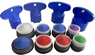 8 Pcs Faucet Aerators for Cache Aerators with 4 Pcs Cache Faucet Aerator Key Removal Wrench Tool, Cache Aerators Replacement Inserts for Sink M16.5 18.5 21.5 24 Tap Aerators Flow Restrictor