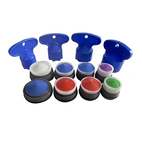 8 Pcs Faucet Aerators for Cache Aerators with 4 Pcs Cache Faucet Aerator Key Removal Wrench Tool, Cache Aerators Replacement Inserts for Sink M16.5 18.5 21.5 24 Tap Aerators Flow Restrictor