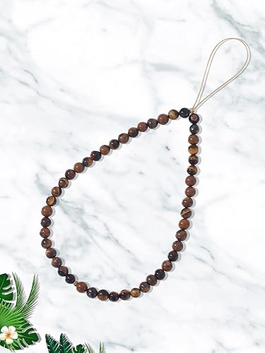 Miniatura 6 de OAIITE - Correa de muñeca con cuentas semipreciosas para teléfono celular, hecha a mano, piedra preciosa natural, cadena de teléfono