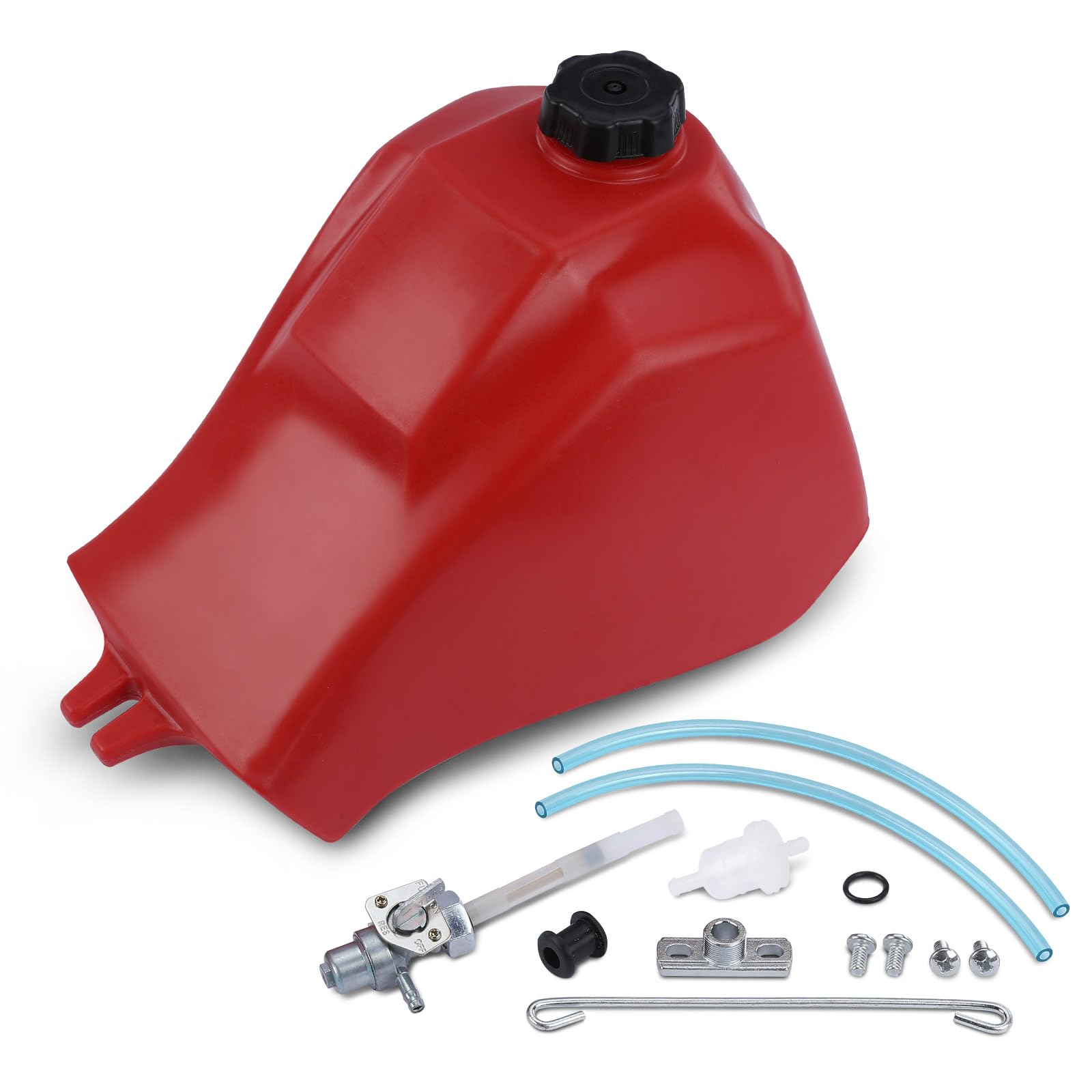 A-Premium Fuel Gas Tank with Fuel Cap and Fuel Petcock Valve Switch Compatible with Honda ATC185 1980, ATC185S 1981-1983, ATC200 1981-1983, ATC200M 1984-1985, ATC200S 1984-1986, Big Red 200 1982-1984