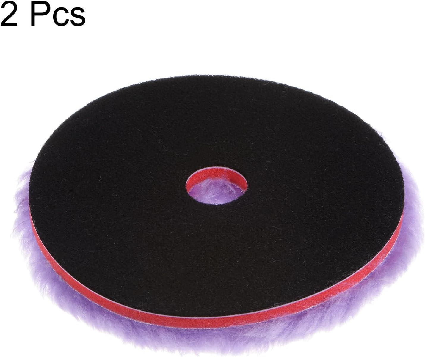 HARFINGTON 2pcs Wool Polishing Pads, 6 inch Purple Wool Buffing Wheel with Hook and Loop for Car Polisher Car Polishing and Buffing