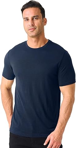Merino Protect Camiseta Lana Merino Hombre Hombre Suave Jersey con Base Capa Manga Larga de Jersey Senderismo Caza