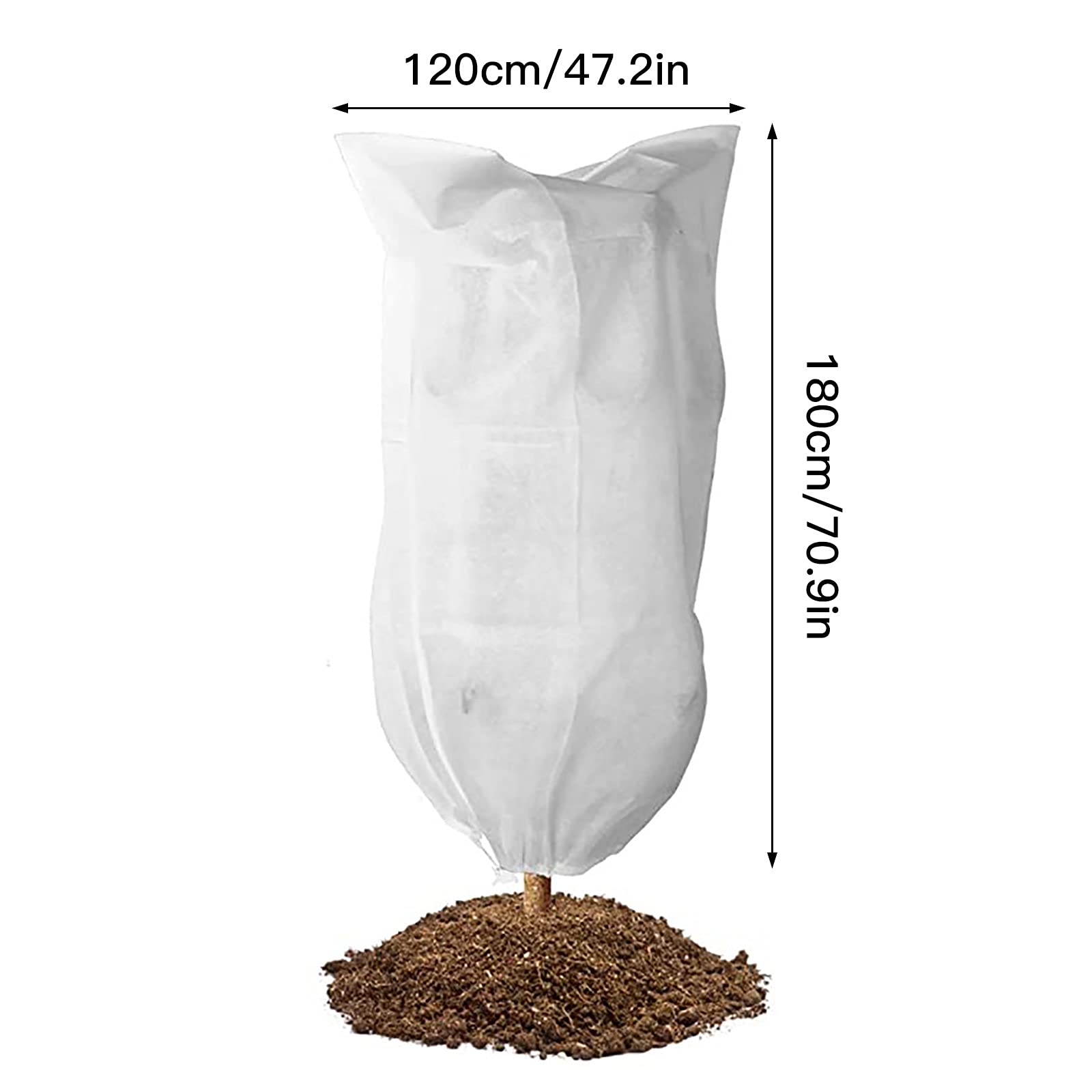 Coperture Invernali Per Piante LiuReull | 2 Pezzi 6,5x2,3 M | Tessuto Non Tessuto 59,5g/m² | Antigelo Con Cerniera E Coulisse - 3