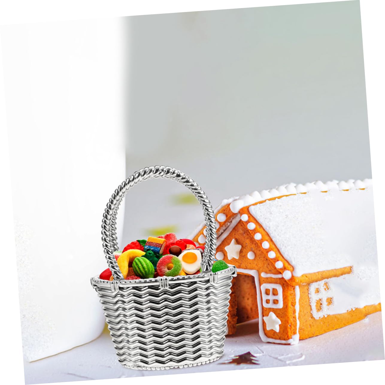VALICLUD 24stücke Hochzeitsgeschenkkorb Süßigkeitenkorb Multifunktionskleiner Blumenkorb Mit Griffdesign Für Partygeschenke Und Dekorationen