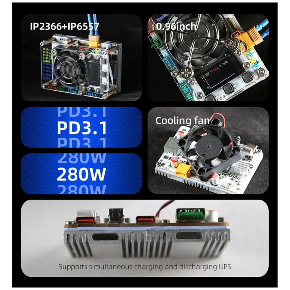 Module de Charge Bidirectionnelle de Carte Mère de Powerbank DIY 6S avec Écran Couleur 0,96 Pouce