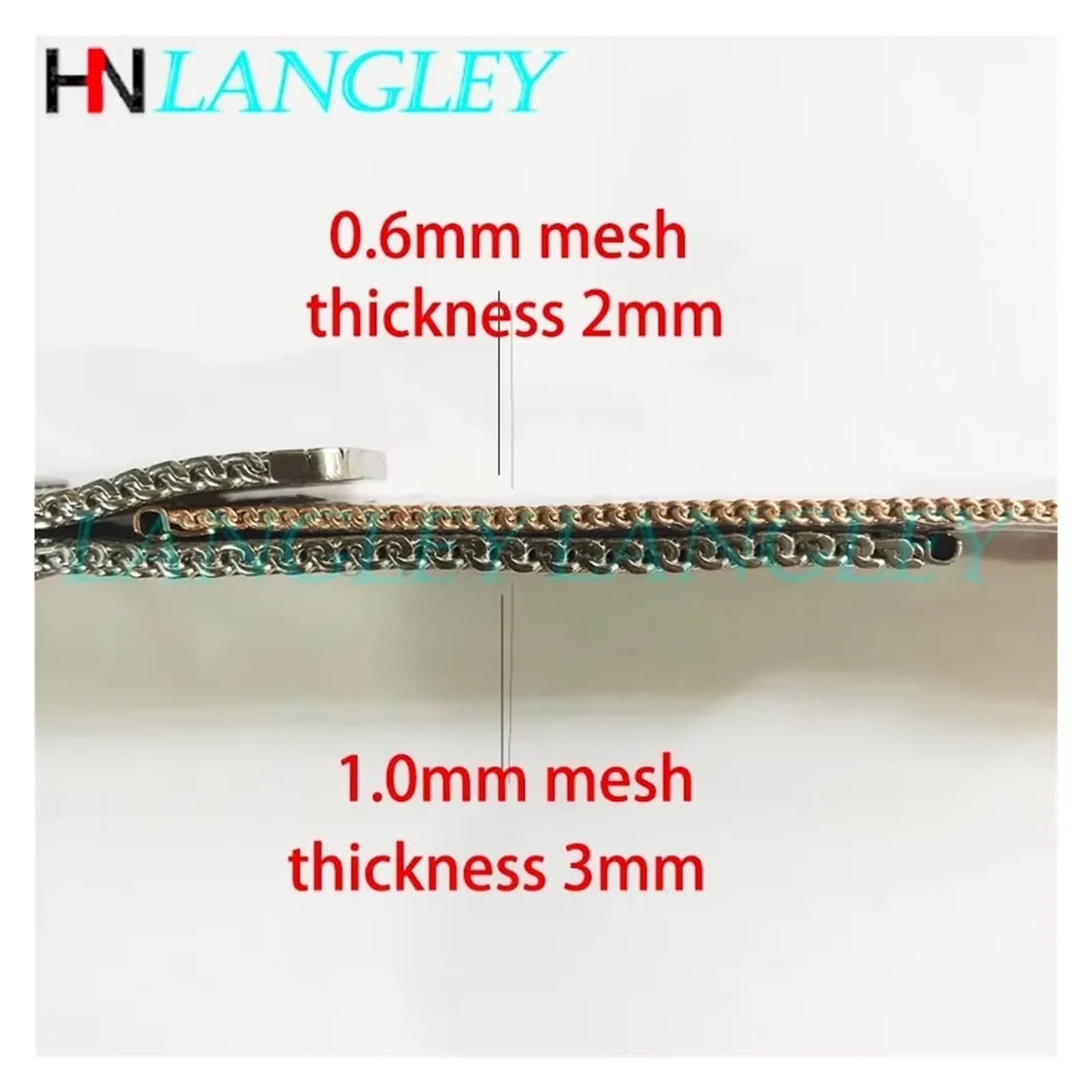 XMKT Bracelet de montre milanais à mailles grossières en acier inoxydable, épaisseur de 3mm, bracelet lourd, largeur 18 20 22 24mm, avec outil, 1.0mm