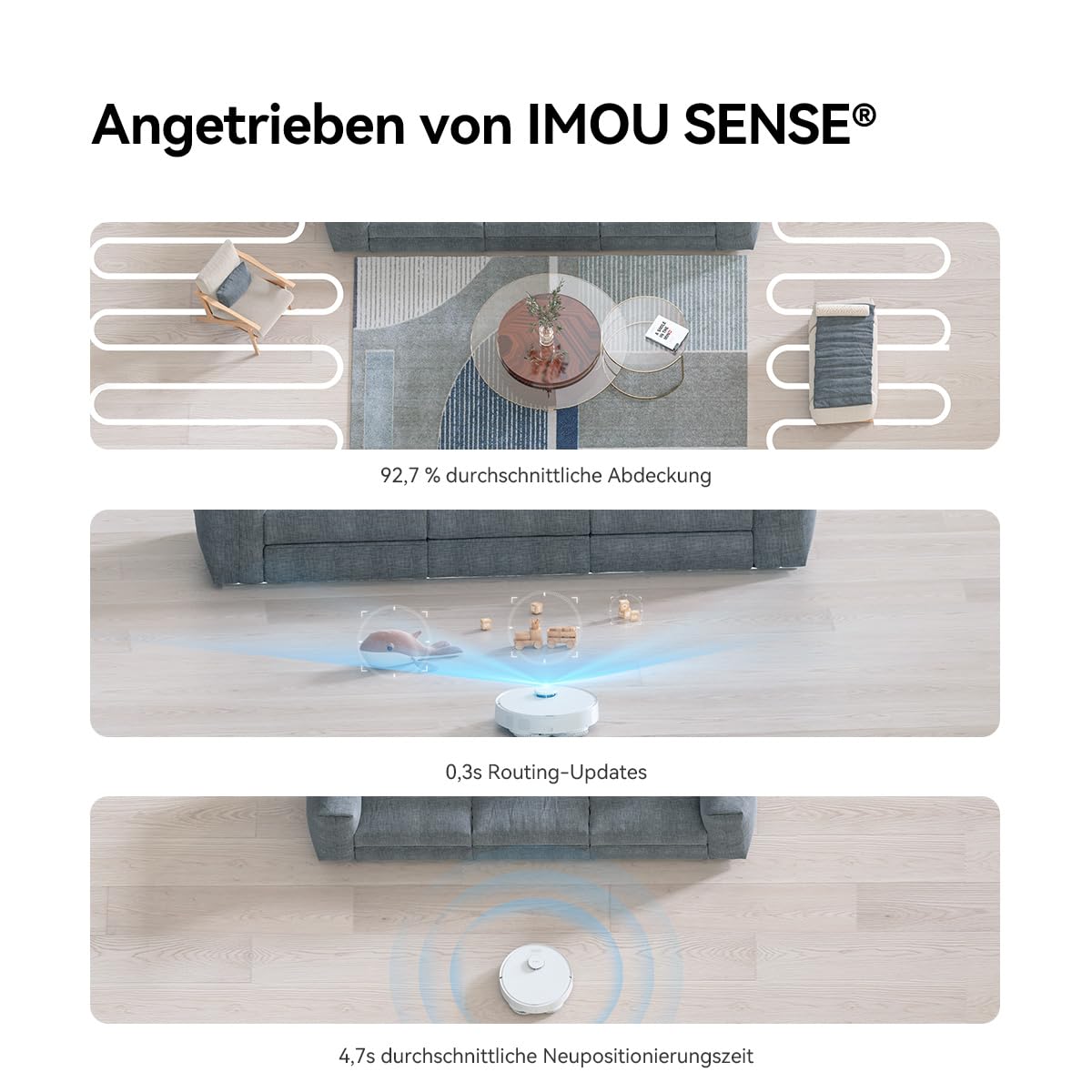 Imou RV3 Saugroboter Wischroboter, Absaugstation, Laser Navigation, 8500 Pa