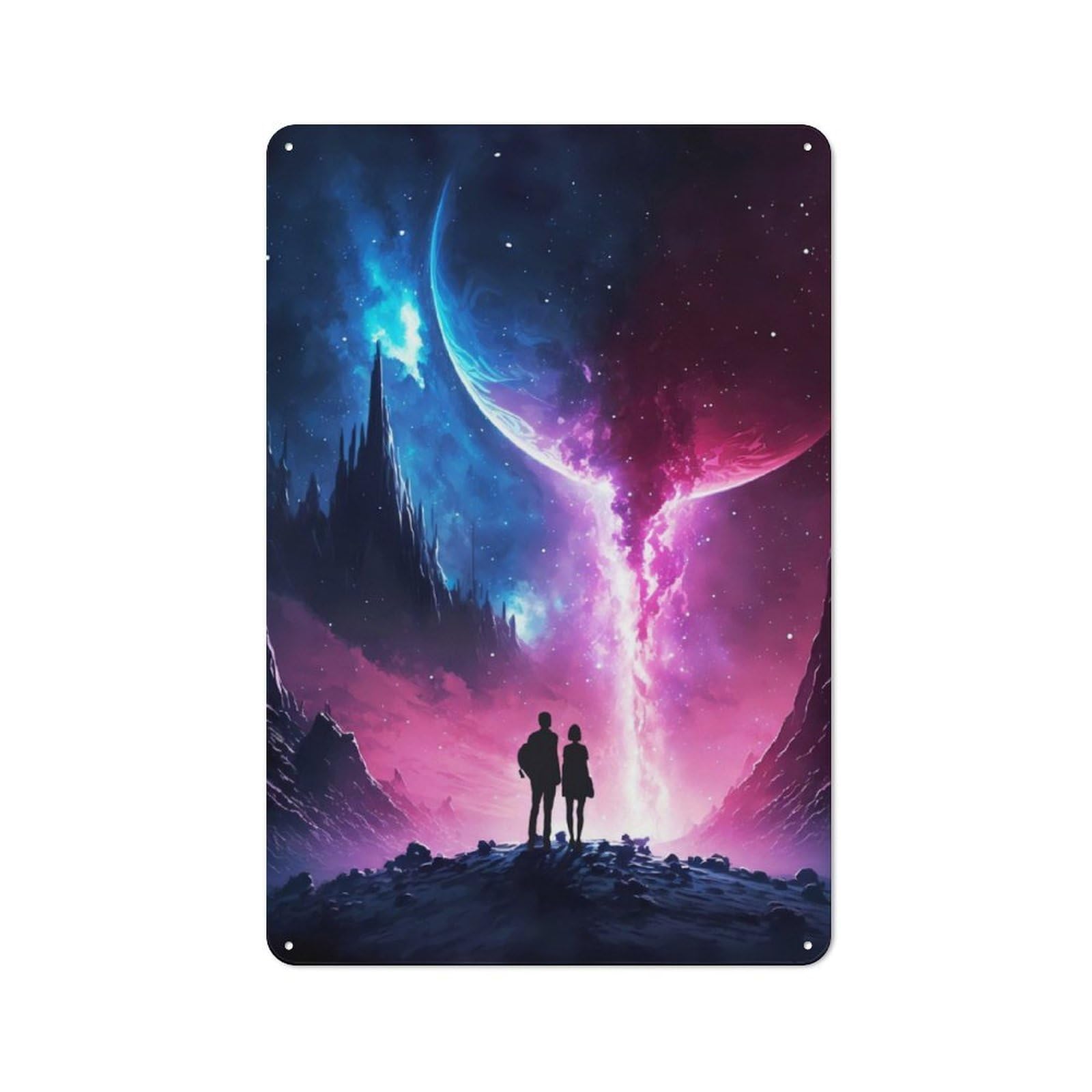 Junmoney Fantasy Stream Of Galaxy Metal Sign 30X20cm With For Home Bar Wall, Rustic Decor, For Collectors Decorating Home Bars And Entertaining Spaces